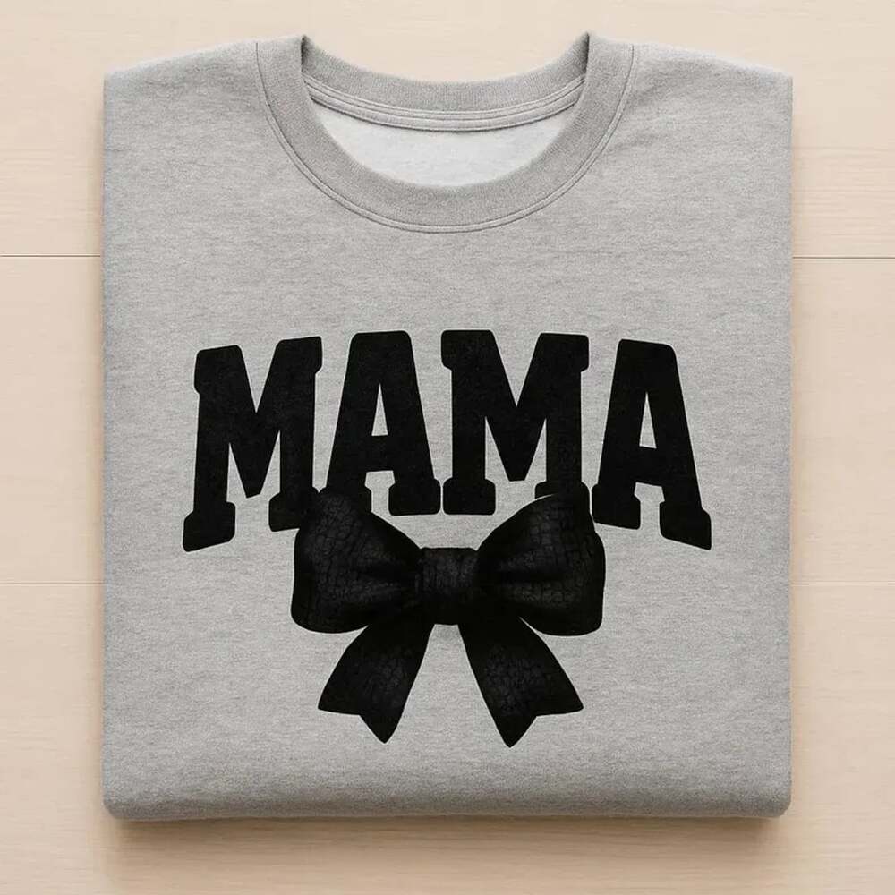 Bow Mama Sweatshirt Grey